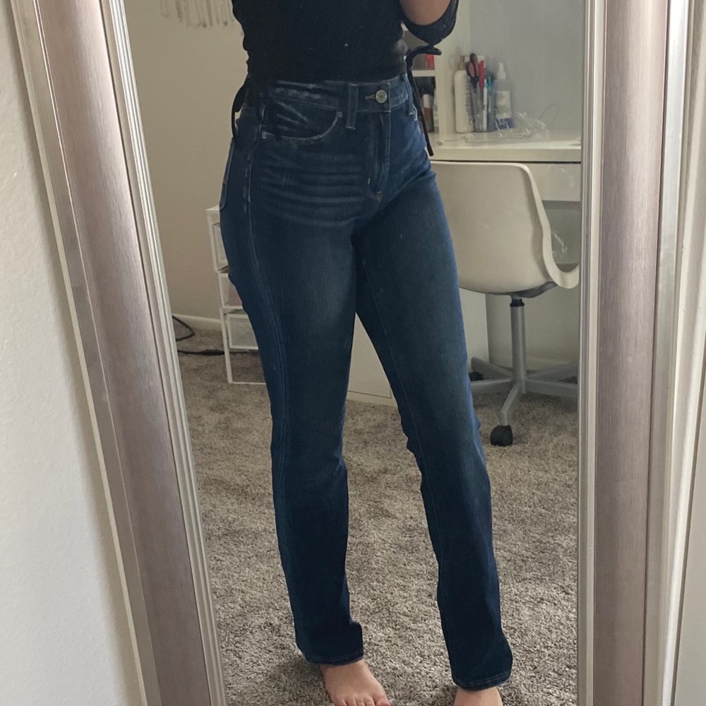 DARK WASH BOOT CUT JEANS